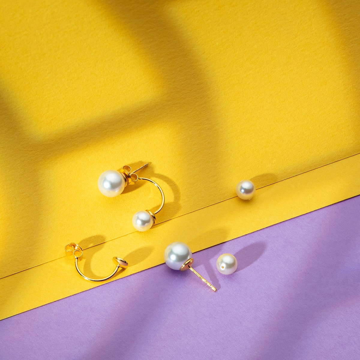 Ear back earrings pearl base, sterling silver 925
